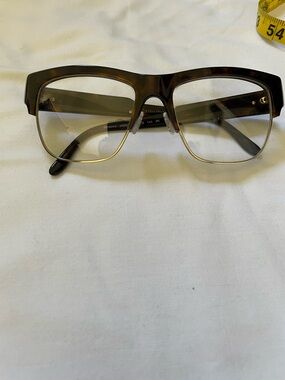 Stella McCartney Tortoiseshell and Gold Square Sunglasses (CLEAR LENSES)